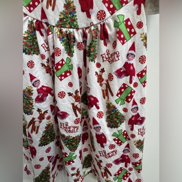 Boutique Custom 2T Girls Elf on the Shelf Christmas Holiday Short Sleeve Dress - Picture 2 of 6